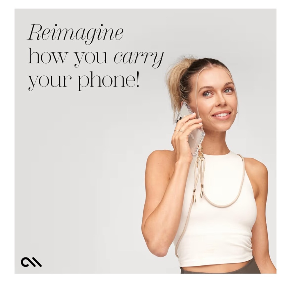 New Case Mate Phone Crossbody Taupe Rope Strap - Picture 5 of 9